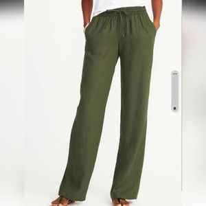 Old Navy Olive Green Linen Blend Pants Size XXL
